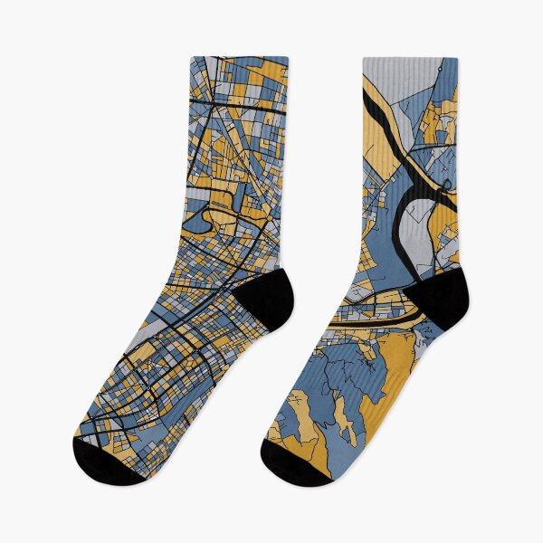 Item preview, Turin Map Pattern in Blue & Gold designed and sold by PatternMaps.