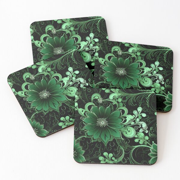 Item preview, Colorful fantasy pattern black green ornaments lace designed and sold by G-M-Designs.