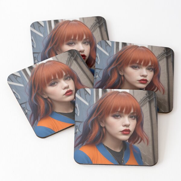 Item preview, orange and blue woman portrait designed and sold by jsebouvi.