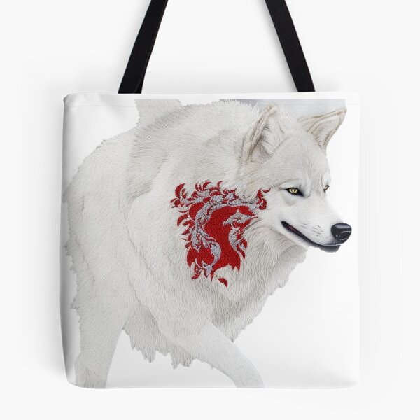 Item preview, The embroidery style White Wolf  designed and sold by Ramen-Tees.