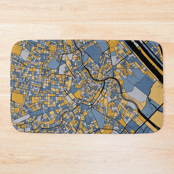 Item preview, Vienna Map Pattern in Blue & Gold designed and sold by PatternMaps.