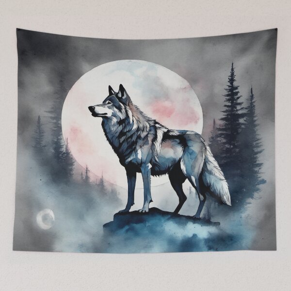 Item preview, Timber Wolf in Watercolor and Charcoal #4 designed and sold by BirdsnStuff.