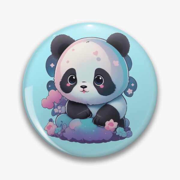 Item preview, Kawaii Panda Bear Blue Floral Pastel designed and sold by GaemGlomDesign.