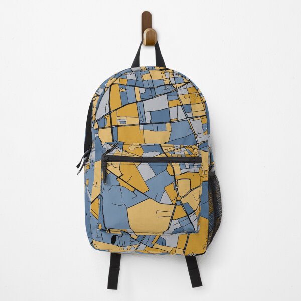 Item preview, Warsaw Map Pattern in Blue & Gold designed and sold by PatternMaps.
