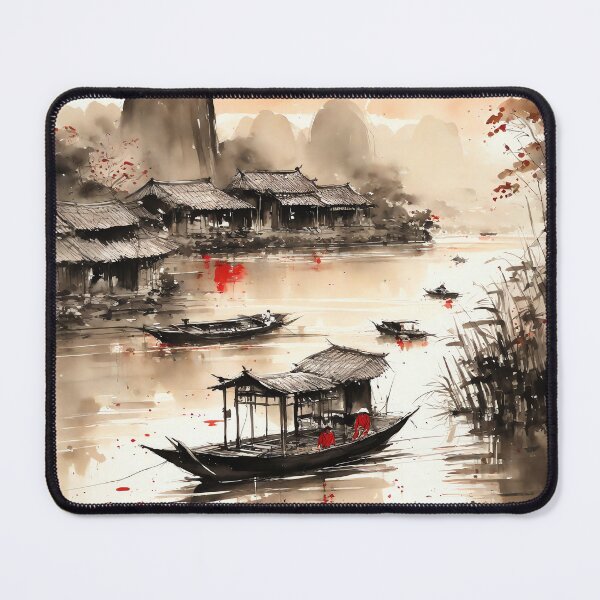 Item preview, Boat on the river designed and sold by Pixeledfox.
