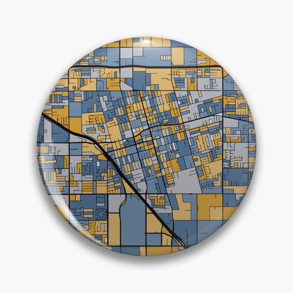 Item preview, Anaheim Map Pattern in Blue & Gold designed and sold by PatternMaps.