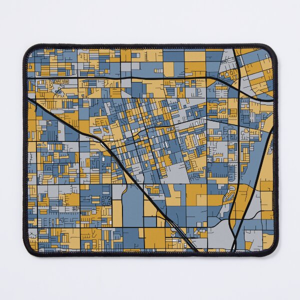 Item preview, Anaheim Map Pattern in Blue & Gold designed and sold by PatternMaps.