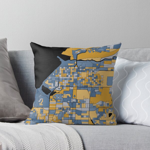 Artikelvorschau, Anchorage-Kartenmuster in Blau und Gold entworfen und verkauft von PatternMaps.