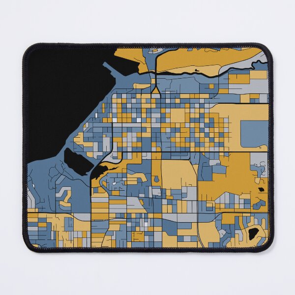 Item preview, Anchorage Map Pattern in Blue & Gold designed and sold by PatternMaps.