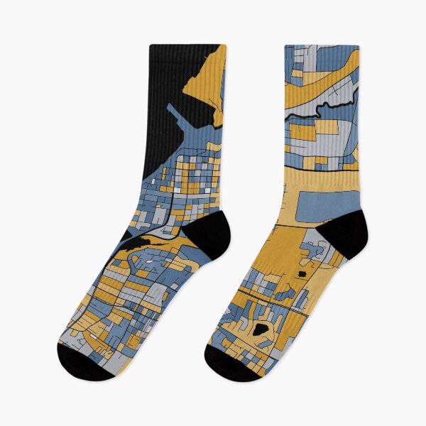 Item preview, Anchorage Map Pattern in Blue & Gold designed and sold by PatternMaps.