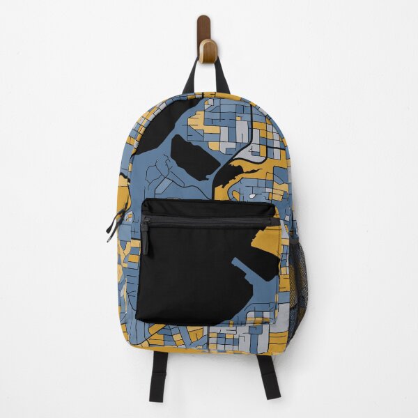 Item preview, Anchorage Map Pattern in Blue & Gold designed and sold by PatternMaps.