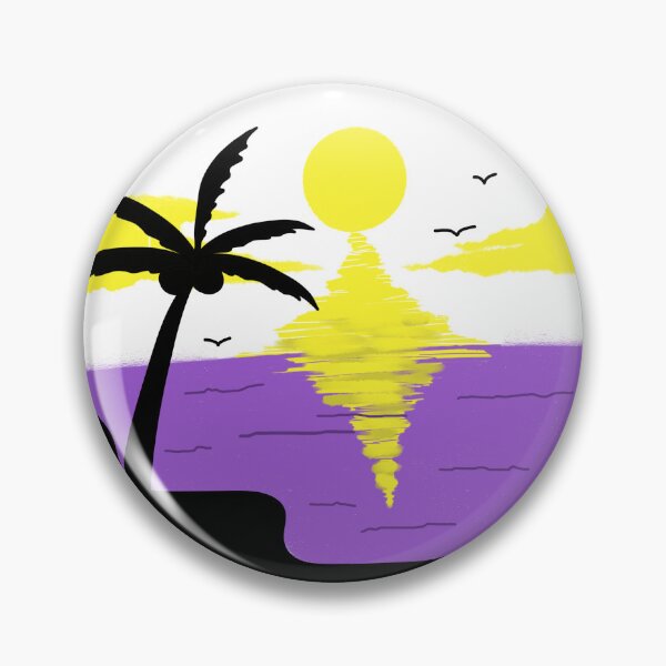 Item preview, Non Binary LGBTQ Pride Coconut Tree Sunsets designed and sold by GM-666.