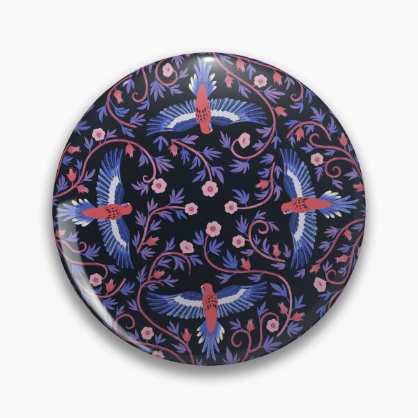 Item preview, Crimson Rosella Parrots and Flowers designed and sold by lurepeating.