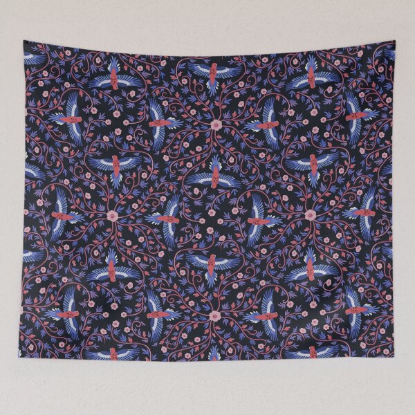 Item preview, Crimson Rosella Parrots and Flowers designed and sold by lurepeating.