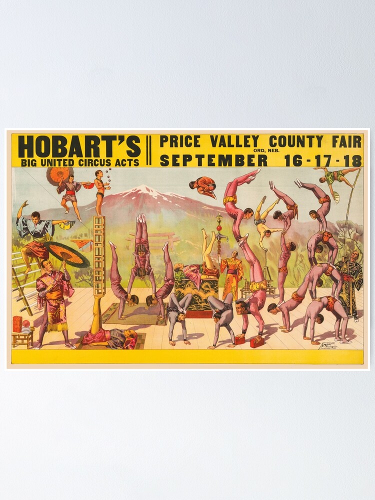 踊り子　Vintage poster STK501951A-Vintage circus poster showing Asian performers