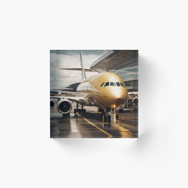Item preview, Gold airbus a380 airplane designed and sold by mikaws.