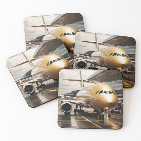 Item preview, Gold airbus a380 airplane designed and sold by mikaws.