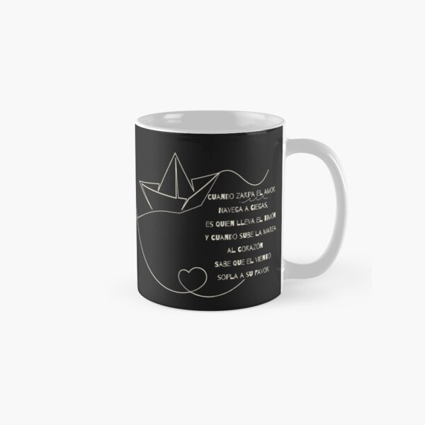 Vista previa del artículo con la obra «Frase en español: Estrofa de canción Cuando zarpa el amor . Serie (II) en blanco.», diseñado y vendido por Rebeldía Pura.