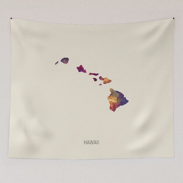 Item preview, Hawaii Watercolor Map designed and sold by ArtPrints.