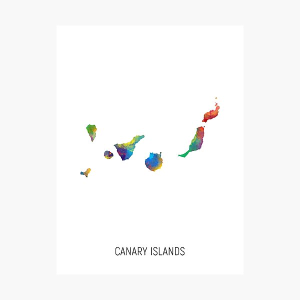Item preview, Canary Islands Watercolor Map designed and sold by ArtPrints.