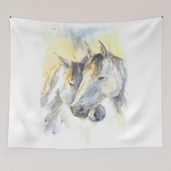 Item preview, Two horses. Watercolor. designed and sold by Alexandra Iv..