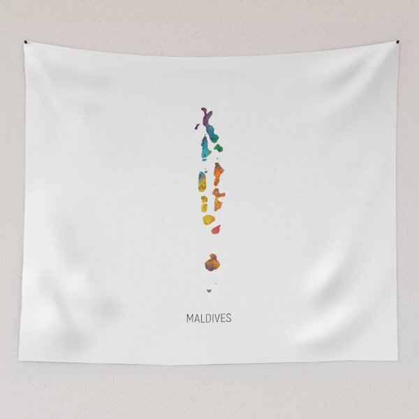 Item preview, Maldives Watercolor Map designed and sold by ArtPrints.