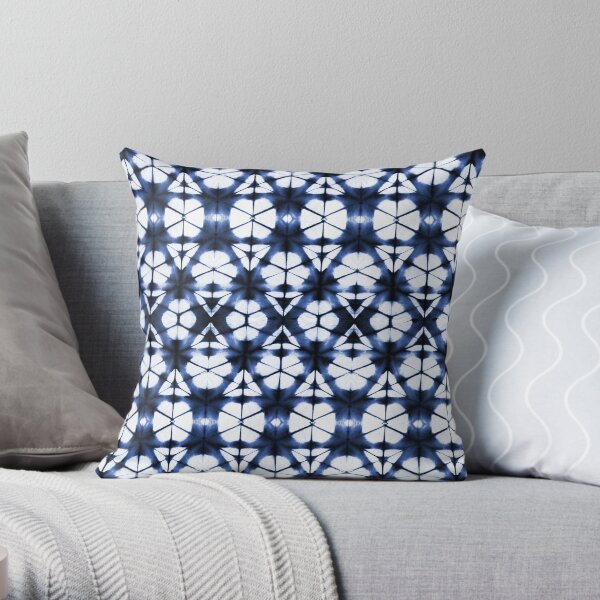 Indigo Tie Dye Pattern Throw Pillow