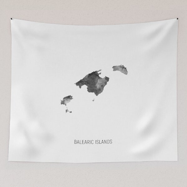Item preview, Balearic Islands Watercolor Map designed and sold by ArtPrints.