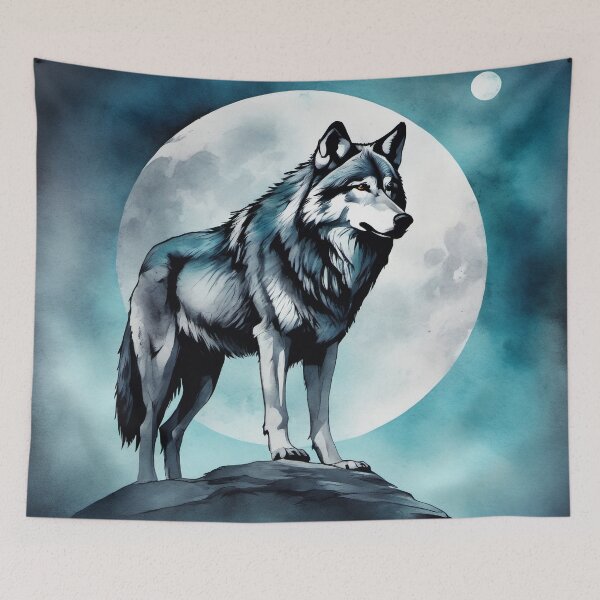 Item preview, Timber Wolf in Watercolor and Charcoal #5 designed and sold by BirdsnStuff.