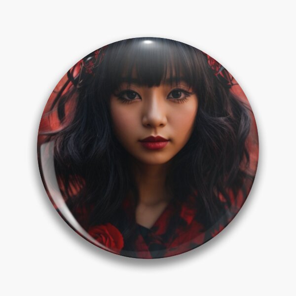 Item preview, Red and black flower girl portrait designed and sold by mikaws.
