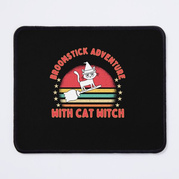 Item preview, Broomstick adventure with cat witch designed and sold by CuteCatsCoffee.