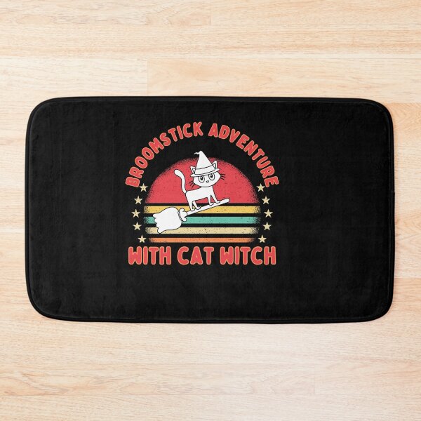 Item preview, Broomstick adventure with cat witch designed and sold by CuteCatsCoffee.