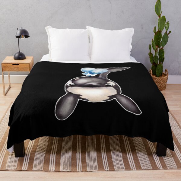 Item preview, Happy Killer Whale watercolour painting designed and sold by Funsize-Art.