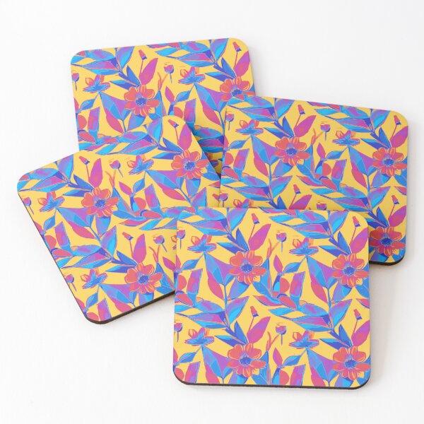 Item preview, red flowers on yellow background designed and sold by MacLis.
