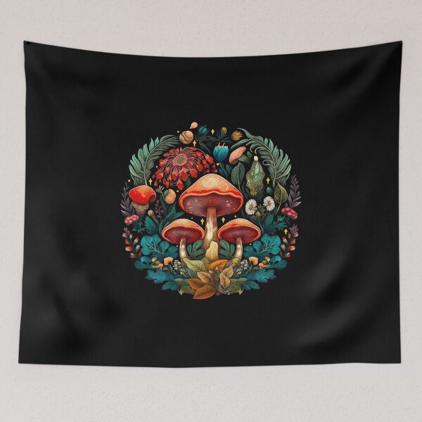 Item preview, Mushrooms and Floral designed and sold by ethnicdrawing.