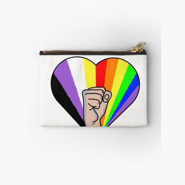 Item preview, Non Binary LGBTQ Pride Heart Fighting Rainbow designed and sold by GM-666.
