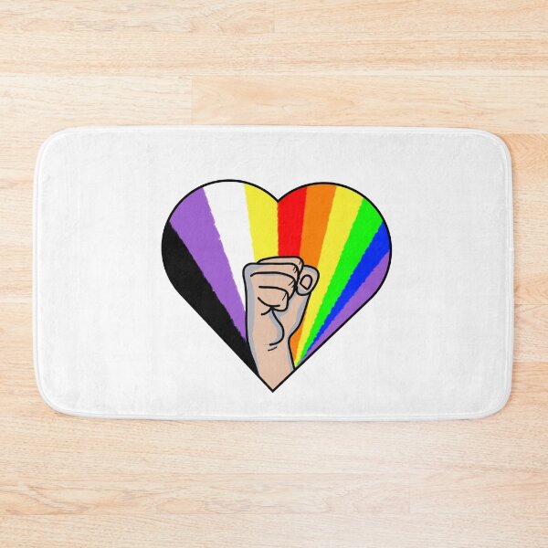 Item preview, Non Binary LGBTQ Pride Heart Fighting Rainbow designed and sold by GM-666.