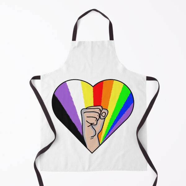 Item preview, Non Binary LGBTQ Pride Heart Fighting Rainbow designed and sold by GM-666.