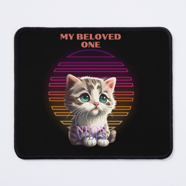 Item preview, my beloved one neon vibes with cute cat designed and sold by CuteCatsCoffee.
