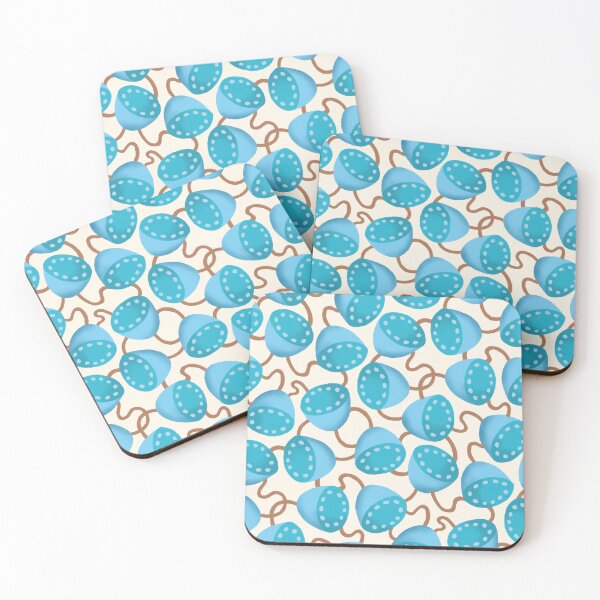 Item preview, lotus seed pod party in aqua tones | repeat pattern designed and sold by colorofmagic.