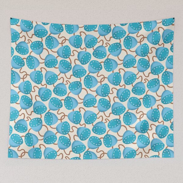 Item preview, lotus seed pod party in aqua tones | repeat pattern designed and sold by colorofmagic.