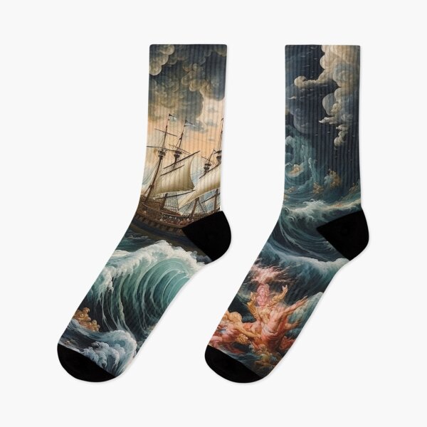 Item preview, Serene Ocean Wave with Sailing Boat Art designed and sold by JojoArtEvo.