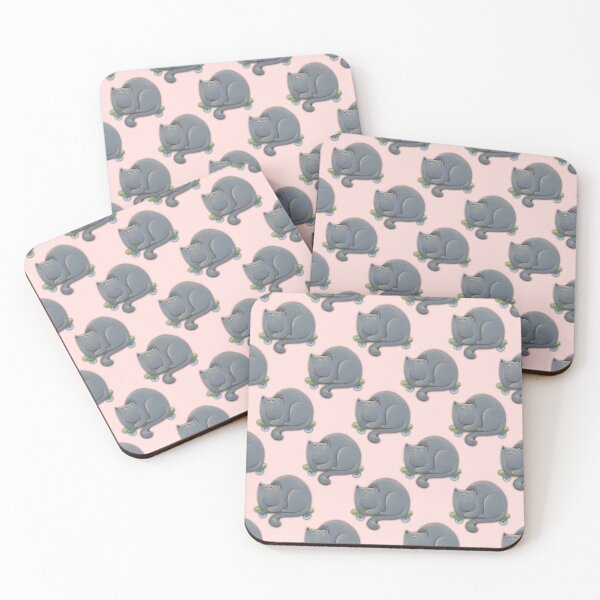 Item preview, Skateboarding Grey Cat On Pink Background Pattern designed and sold by Julia Sol.