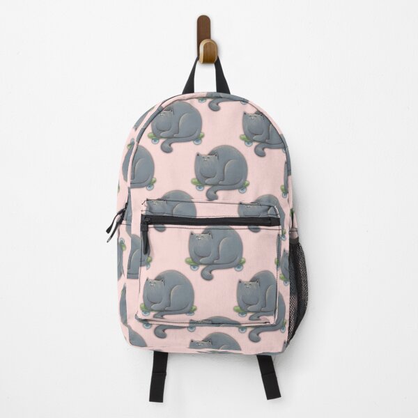 Item preview, Skateboarding Grey Cat On Pink Background Pattern designed and sold by Julia Sol.
