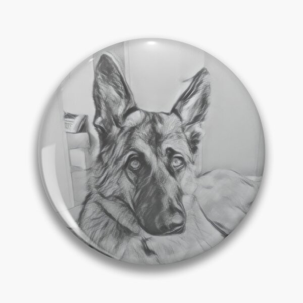 Item preview, Retro look German Shepard sketch photo designed and sold by Mark Grimsley.