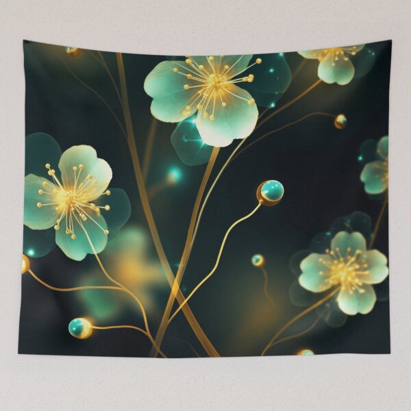 Item preview, Small Golden Glowing Flowers Design designed and sold by StudioRedKoala.