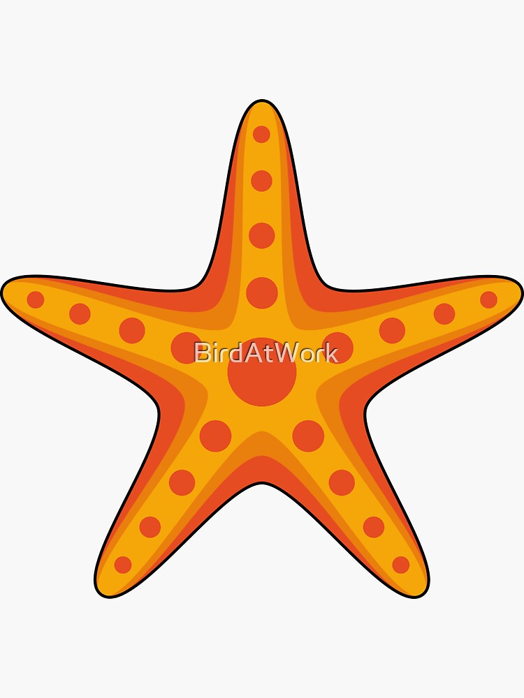 Cute Orange Starfish Cartoon | Sticker
