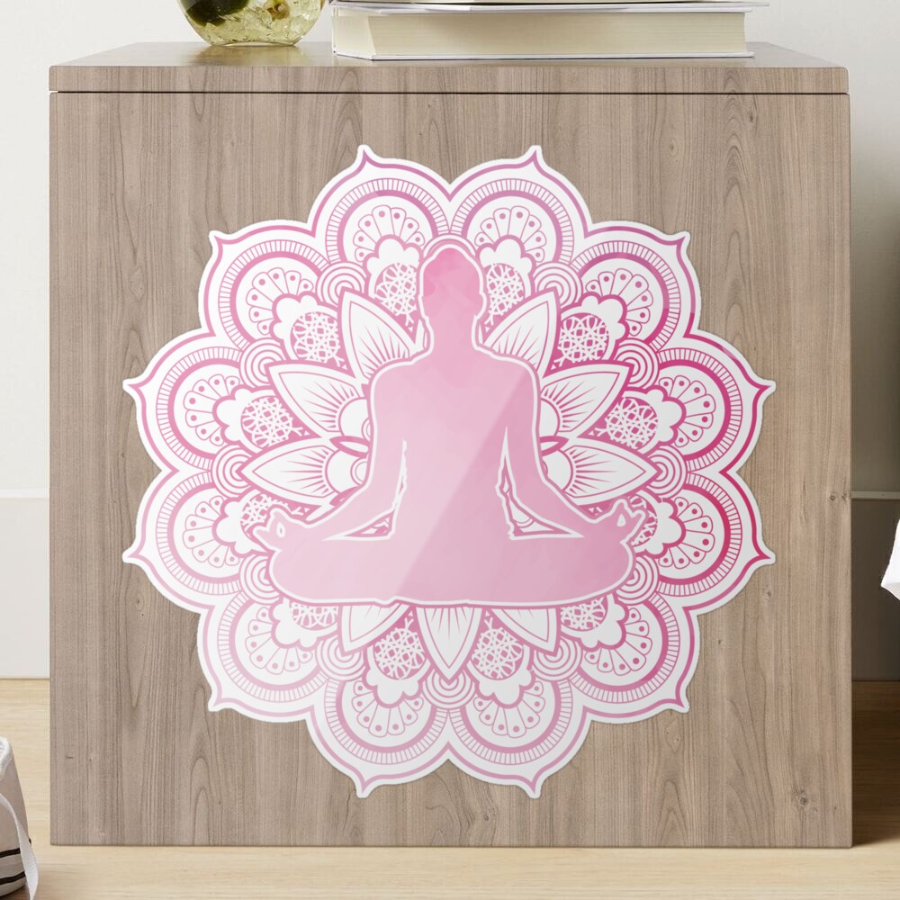 Pink Yoga Pose wall decor - TenStickers