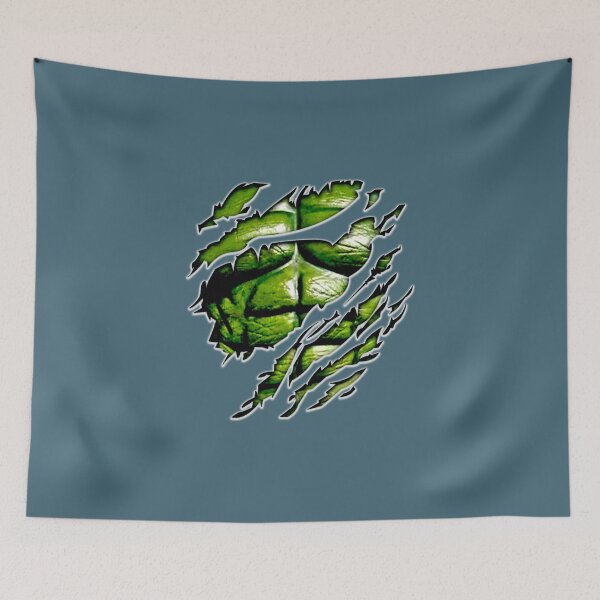 Item preview, Green muscle chest in purple ripped torn tee    designed and sold by RavleenWootton.