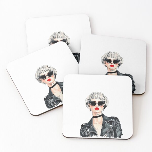 Item preview, Pixie cut rock chic in leather jacket designed and sold by ArtvineBazaar.